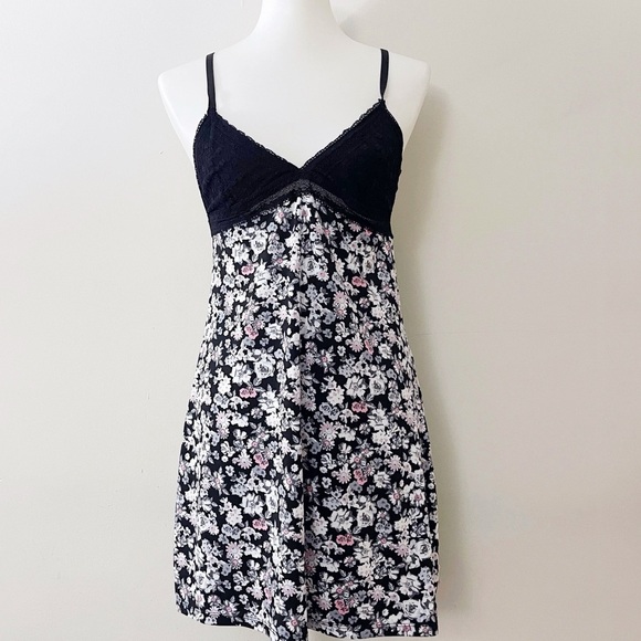 90s Y2k XOXO Floral LaceTrim Nightgown Babydoll Dress Fairycore Cottagecore Boho - Picture 1 of 7